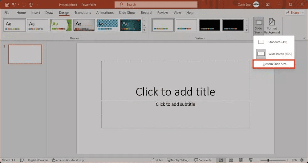 Πώς να αλλάξεις το μέγεθος διαφάνειας στο PowerPoint