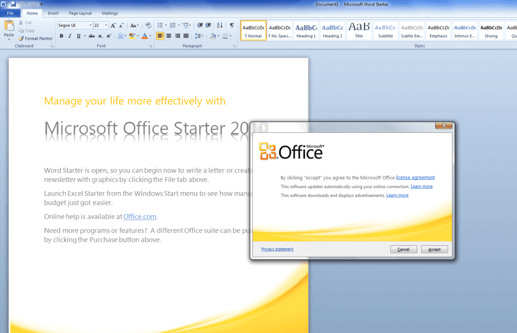 how to download microsoft office starter 2010 for free