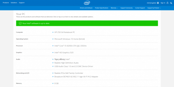 intel support and driver assistant