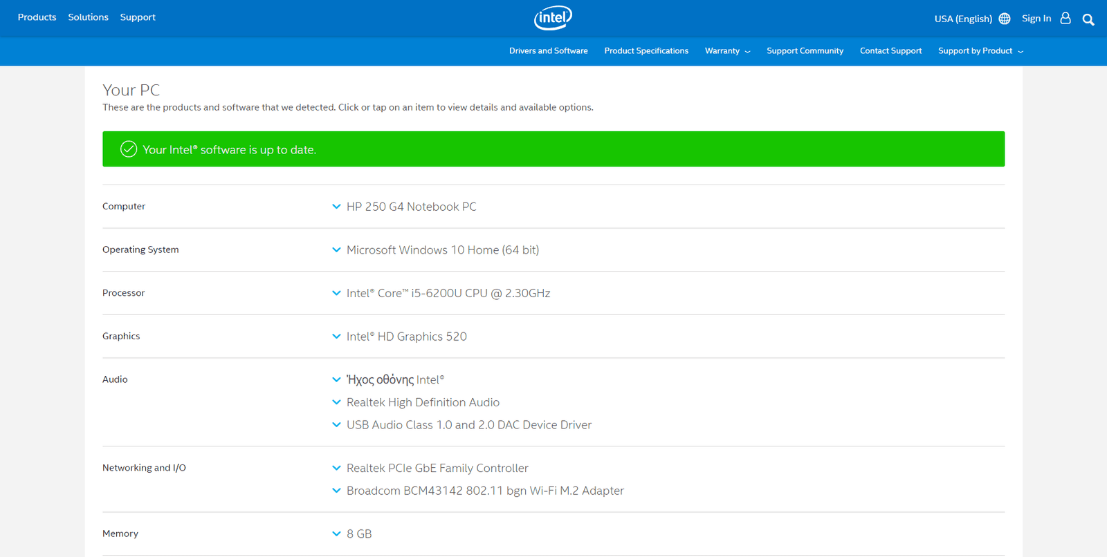 intel driver and support assistant popup